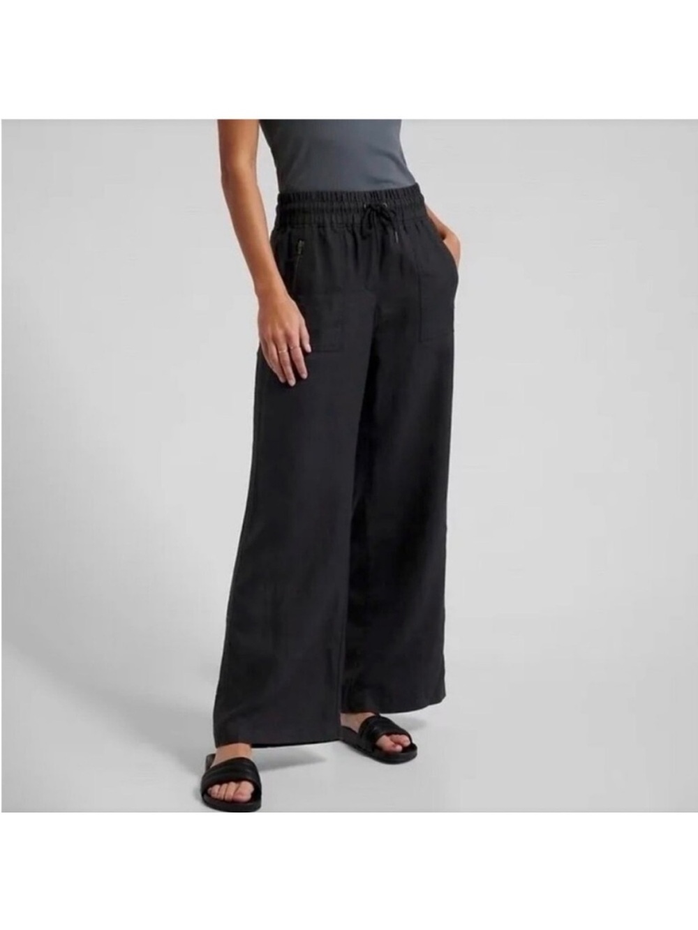 Athleta - Black Wide-Leg Pull-On Pants